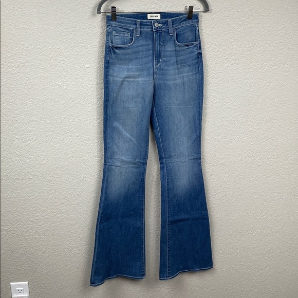 New L’Agence Marty High Rise Flare Jeans Hanson Blue Long Sz 25 - Picture 3 of 11